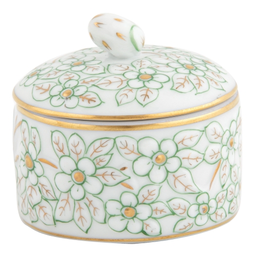 Green Round Relief Box With Berry